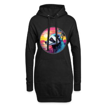 Skunk Coloré Aquarelle Dessin Animé Kawaii Animal - Sweat-shirt à capuche long Femme - noir - Devant