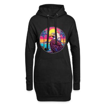 Adler Buntes Aquarell Cartoon Kawaii Tier - Hoodie-Kleid - Schwarz - Vorne