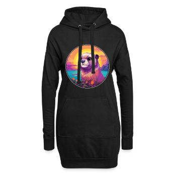 Gopher Colorful Watercolor Cartoon Kawaii Animal - Hoodie Dress - black - Front