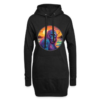 Orang-Utan Buntes Aquarell Cartoon Kawaii Haustier - Hoodie-Kleid - Schwarz - Vorne