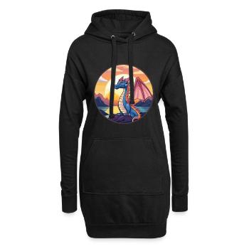 Drache Buntes Aquarell Cartoon Kawaii Tier - Hoodie-Kleid - Schwarz - Vorne