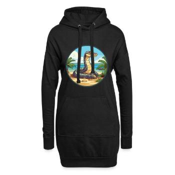 Anakonda Aquarell Cartoon Kawaii Clipart Tier - Hoodie-Kleid - Schwarz - Vorne