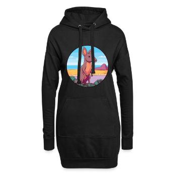 Aardvark aquarelle dessin animé Kawaii Clipart Animal - Sweat-shirt à capuche long Femme - noir - Devant