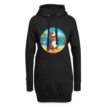 Blaireau Aquarelle Dessin Animé Kawaii Clipart Animal - Sweat-shirt à capuche long Femme - noir - Devant