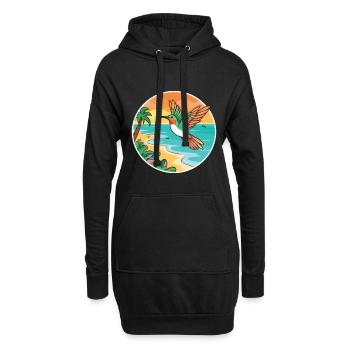 Colibri aquarelle dessin animé Kawaii Clipart animal de compagnie - Sweat-shirt à capuche long Femme - noir - Devant