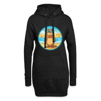 Gopher Watercolor Cartoon Kawaii Clipart Animal - Hoodie Dress - black - Front