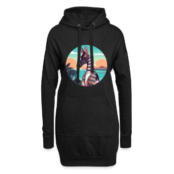 Okapi Watercolor Cartoon Kawaii Clipart Animal - Hoodie Dress - black - Front