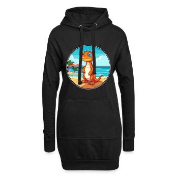 Eidechse Aquarell Cartoon Kawaii Clipart Tier - Hoodie-Kleid - Schwarz - Vorne