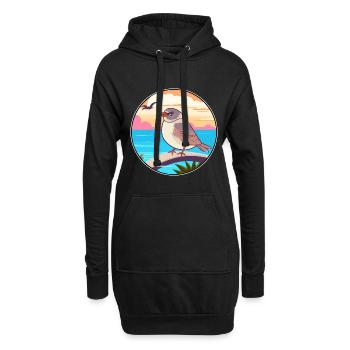Spatz Aquarell Cartoon Kawaii Clipart Tier - Hoodie-Kleid - Schwarz - Vorne