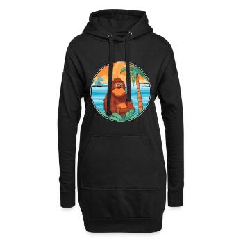 Orang-Utan Aquarell Cartoon Kawaii Clipart Tier - Hoodie-Kleid - Schwarz - Vorne