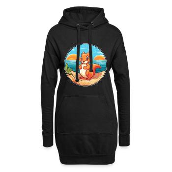 Eichhörnchen Aquarell Cartoon Kawaii Clipart Tier - Hoodie-Kleid - Schwarz - Vorne