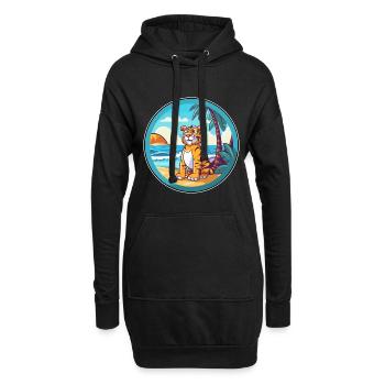 Tiger Aquarell Cartoon Kawaii Clipart Tier - Hoodie-Kleid - Schwarz - Vorne