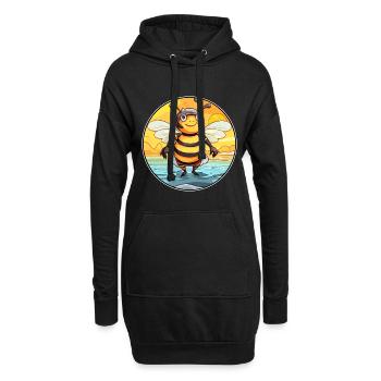 Biene Aquarell Cartoon Kawaii Clipart Tier - Hoodie-Kleid - Schwarz - Vorne