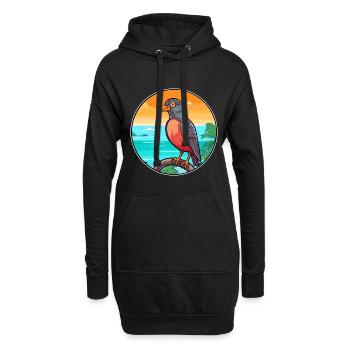 Kuckuck Aquarell Cartoon Kawaii Clipart Tier - Hoodie-Kleid - Schwarz - Vorne