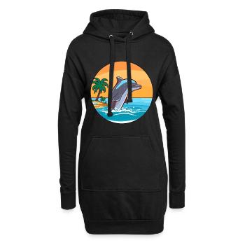 Delfin Aquarell Cartoon Kawaii Clipart Tier - Hoodie-Kleid - Schwarz - Vorne