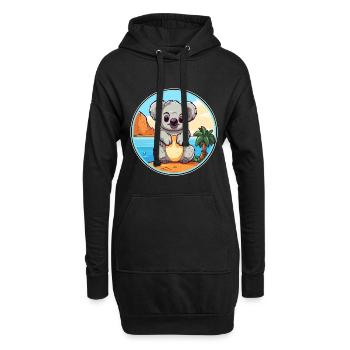 Koala Aquarell Cartoon Kawaii Clipart Tier - Hoodie-Kleid - Schwarz - Vorne
