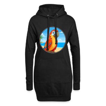 Papagei Aquarell Cartoon Kawaii Clipart Tier - Hoodie-Kleid - Schwarz - Vorne