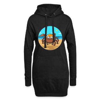 araignée aquarelle dessin animé Kawaii Clipart Animal - Sweat-shirt à capuche long Femme - noir - Devant