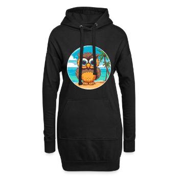 Eule Aquarell Karikatur Kawaii Clipart Tier - Hoodie-Kleid - Schwarz - Vorne