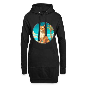 Luchs Aquarell Cartoon Kawaii Clipart Tier - Hoodie-Kleid - Schwarz - Vorne