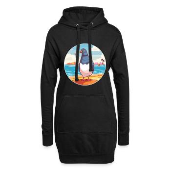 Taube Aquarell Cartoon Kawaii Clipart Tier - Hoodie-Kleid - Schwarz - Vorne