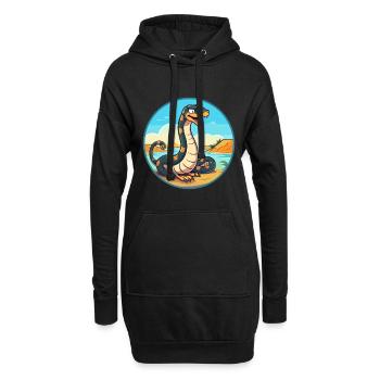 Schlange Aquarell Cartoon Kawaii Clipart Tier - Hoodie-Kleid - Schwarz - Vorne