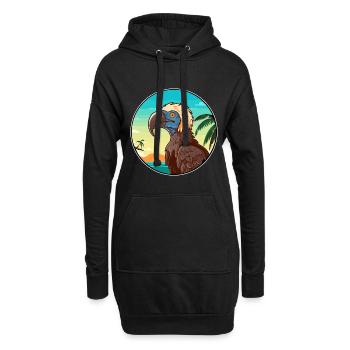 vautour aquarelle dessin animé Kawaii Clipart Animal - Sweat-shirt à capuche long Femme - noir - Devant