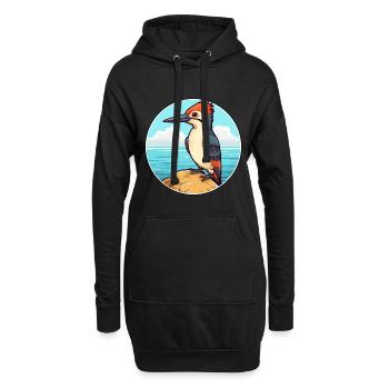Specht Aquarell Karikatur Kawaii Clipart Haustier - Hoodie-Kleid - Schwarz - Vorne