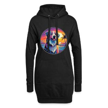 Alabai Schäferhund Rasse Bunte Karikatur Waterco - Hoodie-Kleid - Schwarz - Vorne