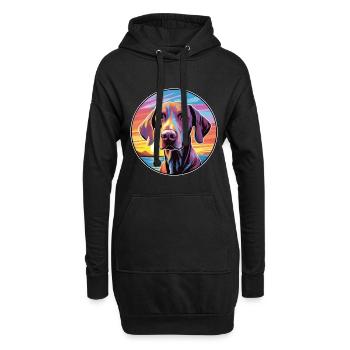Ariege Pointer Hund Rasse Bunte Karikatur Watercol - Hoodie-Kleid - Schwarz - Vorne