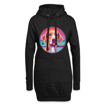 Bracco Italiano Race De Chien Coloré Cartoon Waterco - Sweat-shirt à capuche long Femme - noir - Devant