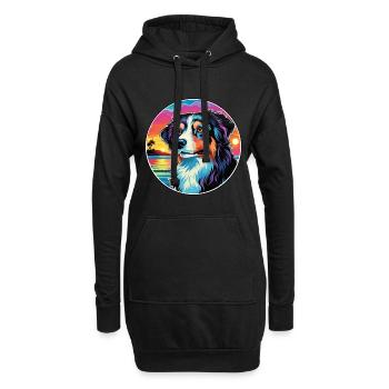 Karpaten-Schäferhund-Rasse Bunte Karikatur Wat - Hoodie-Kleid - Schwarz - Vorne