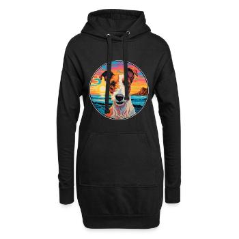 Chilenischer Foxterrier Hunderasse Bunte Karikatur Wat - Hoodie-Kleid - Schwarz - Vorne