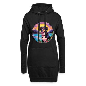 Chien de montagne de Formose race coloré dessin animé eau - Sweat-shirt à capuche long Femme - noir - Devant