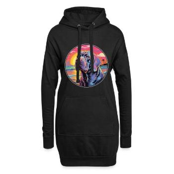 Mastiff napolitain race de chien coloré dessin animé Wate - Sweat-shirt à capuche long Femme - noir - Devant