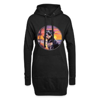 Mittelschnauzer Hunderasse Bunte Karikatur Waterco - Hoodie-Kleid - Schwarz - Vorne