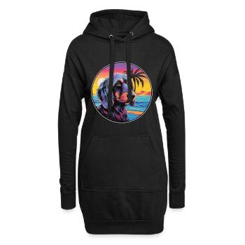 Drahthaardackel Hunderasse Bunte Karikatur Wa - Hoodie-Kleid - Schwarz - Vorne