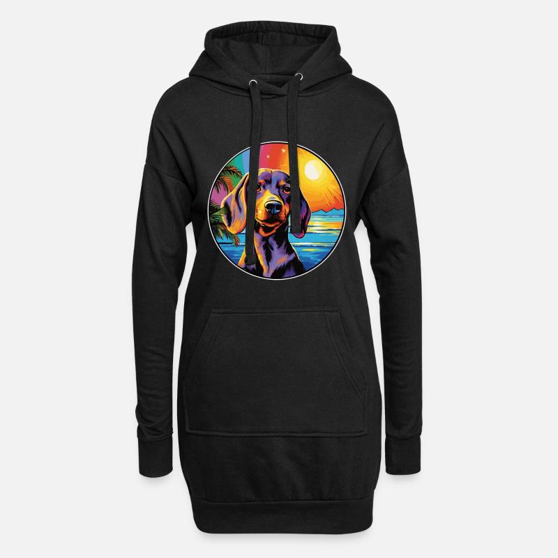 Westfälische Dachsbracke Hunderasse Bunte Karikatur - Hoodie-Kleid - Schwarz