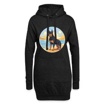 Beauceron Hund Rasse Cartoon Kawaii Clipart Hund Haustier - Hoodie-Kleid - Schwarz - Vorne