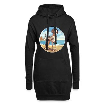 Amerikanischer Leopardenhund Hunderasse Cartoon Kawaii - Hoodie-Kleid - Schwarz - Vorne