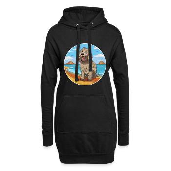 Bergamasco Schäferhund Hund Rasse Cartoon Kawaii Hund - Hoodie-Kleid - Schwarz - Vorne