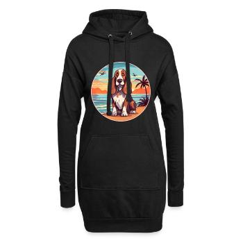 Basset Hund Rasse Cartoon Kawaii Clipart Hund - Hoodie-Kleid - Schwarz - Vorne