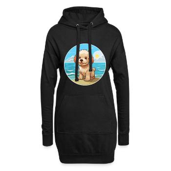 Bichon Yorkie Hund Rasse Cartoon Kawaii Clipart Hund - Hoodie-Kleid - Schwarz - Vorne