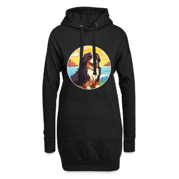 Berner Laufhund Dog Breed Cartoon Kawaii Clipart - Hoodie Dress - black - Front