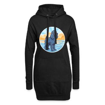 Épagneul Picard bleu race chien Cartoon Kawaii chien - Sweat-shirt à capuche long Femme - noir - Devant