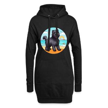 Bouvier Des Flandres Race De Chien Cartoon Kawaii Chien - Sweat-shirt à capuche long Femme - noir - Devant