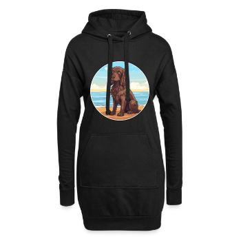 Boykin Épagneul chien race Cartoon Kawaii Clipart - Sweat-shirt à capuche long Femme - noir - Devant