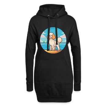 Corded Poodle Dog Breed Cartoon Kawaii Clipart Dog - Hoodie Dress - black - Front