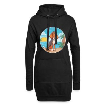 Canarian Warren Hound chien race dessin animé Kawaii chien - Sweat-shirt à capuche long Femme - noir - Devant