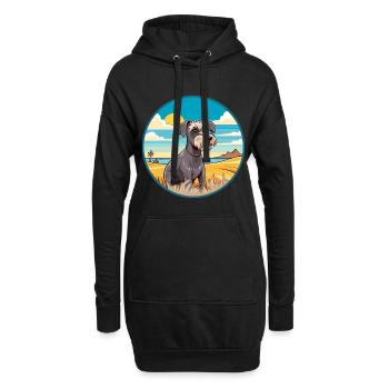 Chien Cesky Terrier race Cartoon Kawaii Clipart chien - Sweat-shirt à capuche long Femme - noir - Devant